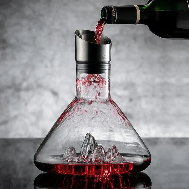 Iceberg Handmade Lead-Free Crystal Whisky and Wine Decanter Carafe with Pourer, 1.5L (1500 ml / 50.7 fl oz) Thickened Bar Dispenser