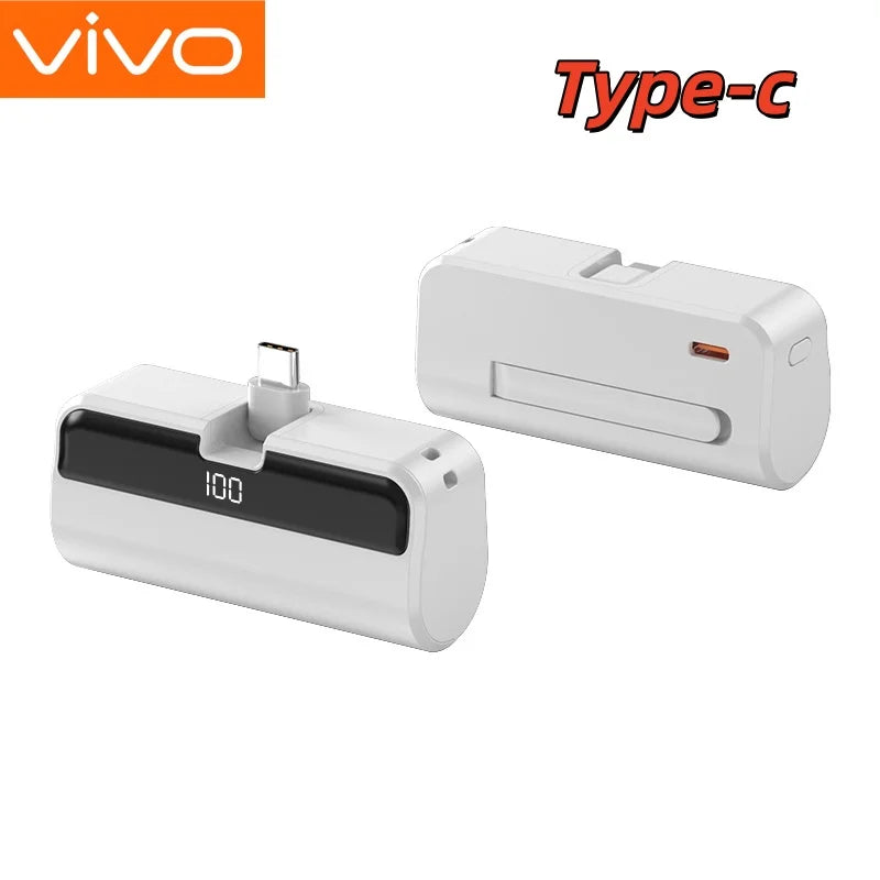 50000mAh Capsule Power Bank – Portable High-Capacity Fast Charger with Built-In Cables & Digital Display for iPhone Samsung Android