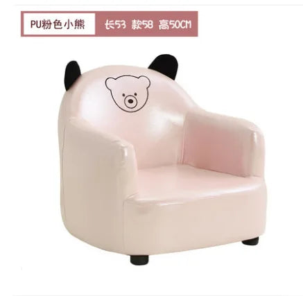 Kids Cartoon Sofa Chair — Children's Toddler Armchair & Learning Stool, Wooden Frame with High-Elastic Foam (22 x 21 x 19.7 in | 56 x 54 x 50 cm)