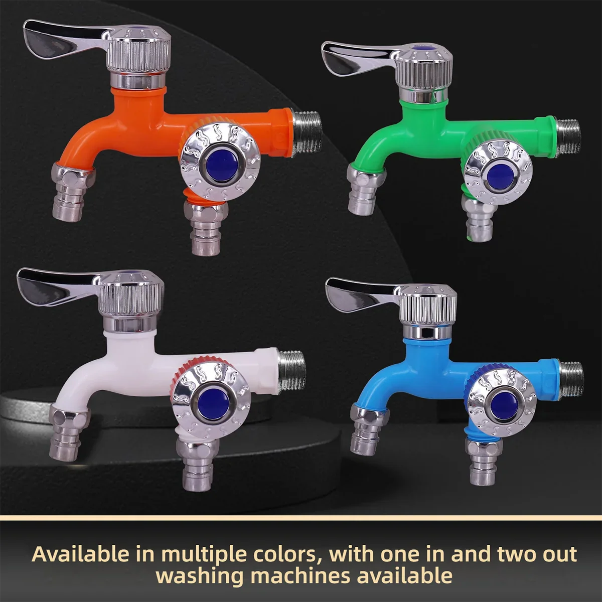 Multi-Function Splash-Proof Plastic Faucet — Wall-Mount Dual-Control Washing Machine & Kitchen Adapter
