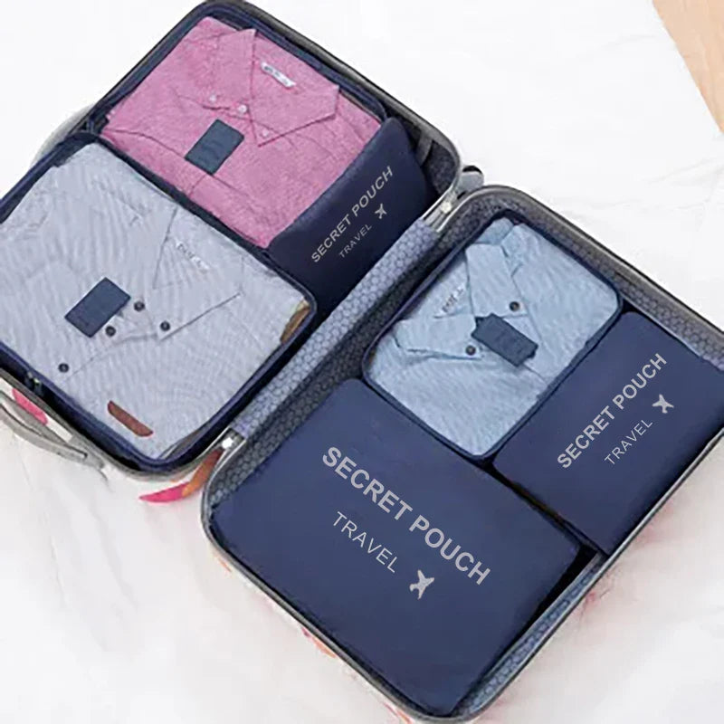 6-Piece Travel Packing Cubes Set – Waterproof Oxford Organizer for Women's Clothes & Underwear (Hand Washable)