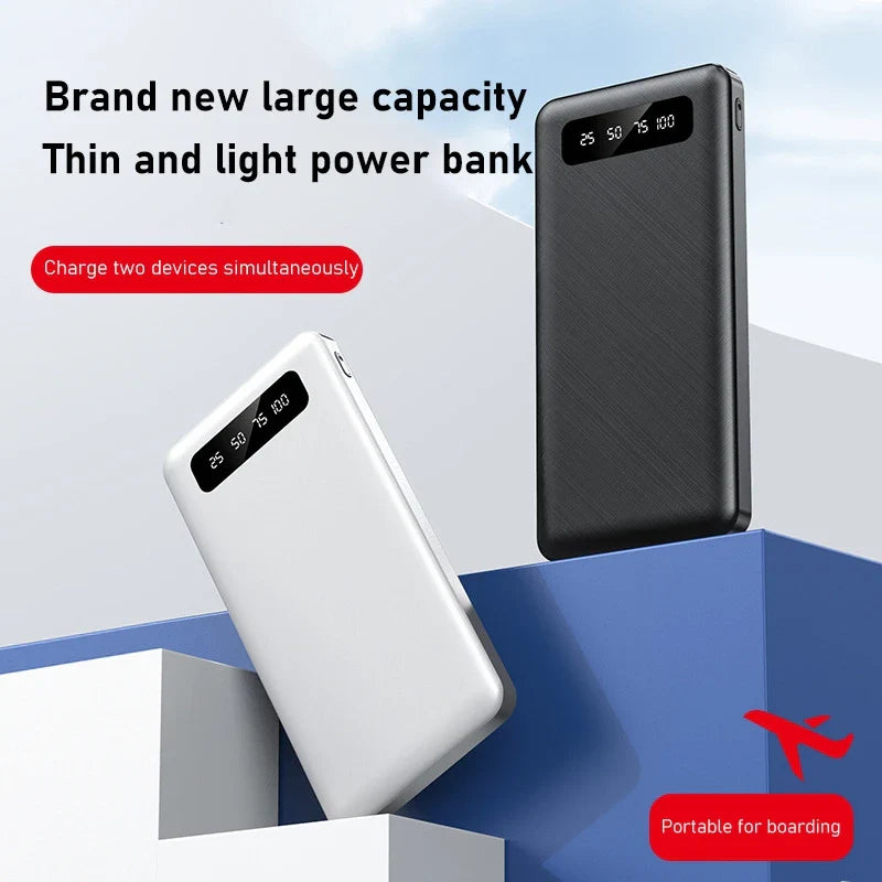 50000mAh Power Bank Large Capacity Dual USB Portable Battery with LED Digital Display, Fast Charging for Phones & Heated Jackets