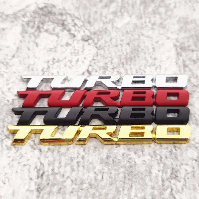 3D Turbo Boost Emblem Badge Car Sticker Chrome Zinc Alloy 9.7 x 1.1 cm (3.82 x 0.43 in)