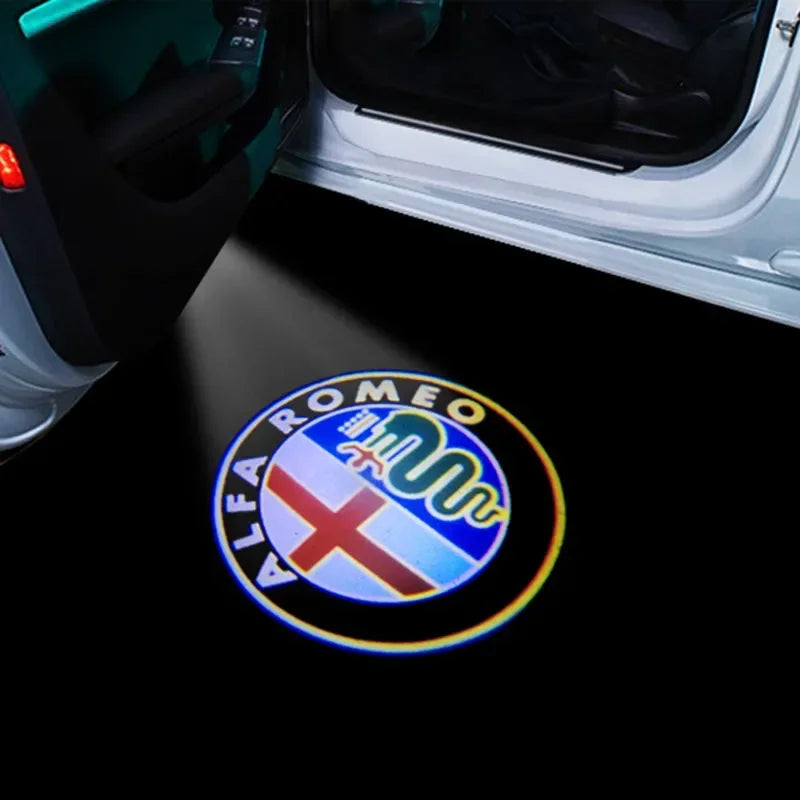 2-Pack LED Car Door Logo Projector Lights Fits Giulia Giulietta Mito Stelvio Brera 147 156 159
