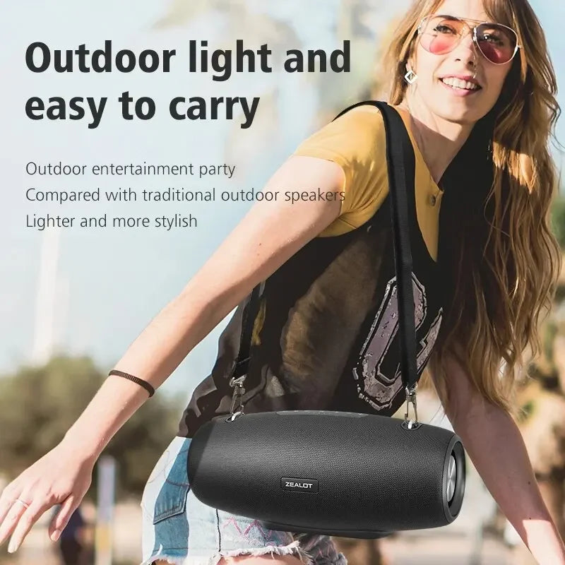 60W Portable Bluetooth Speaker — IPX6 Waterproof, Powerful Bass, 12-Hour Playtime for Outdoor Party & Camping