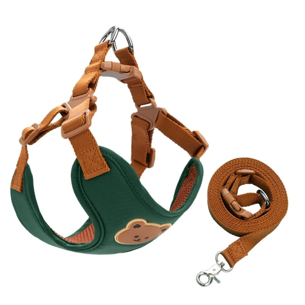 Adjustable Anti-Escape Pet Harness & Leash Set - No-Pull Chest Strap Vest for Dogs & Cats, Outdoor Walking