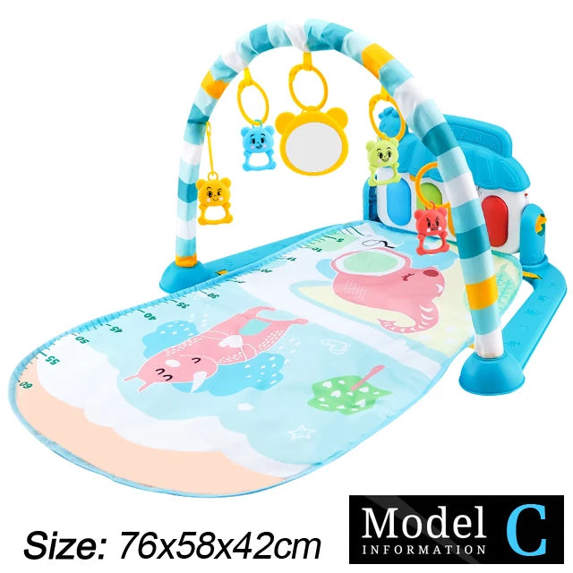 Baby Kick & Play Piano Gym Mat - Musical Tummy Time Activity Playmat for 0-36 Months (30 x 23 x 16.5 in / 76 x 58 x 42 cm)