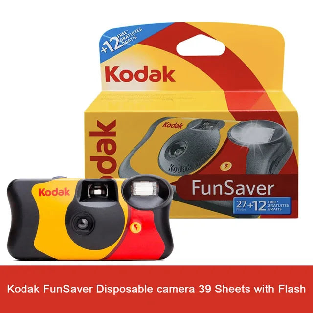 Single-Use Disposable Film Camera — 27/39 Exposures, ISO 800, Built-In Manual Flash