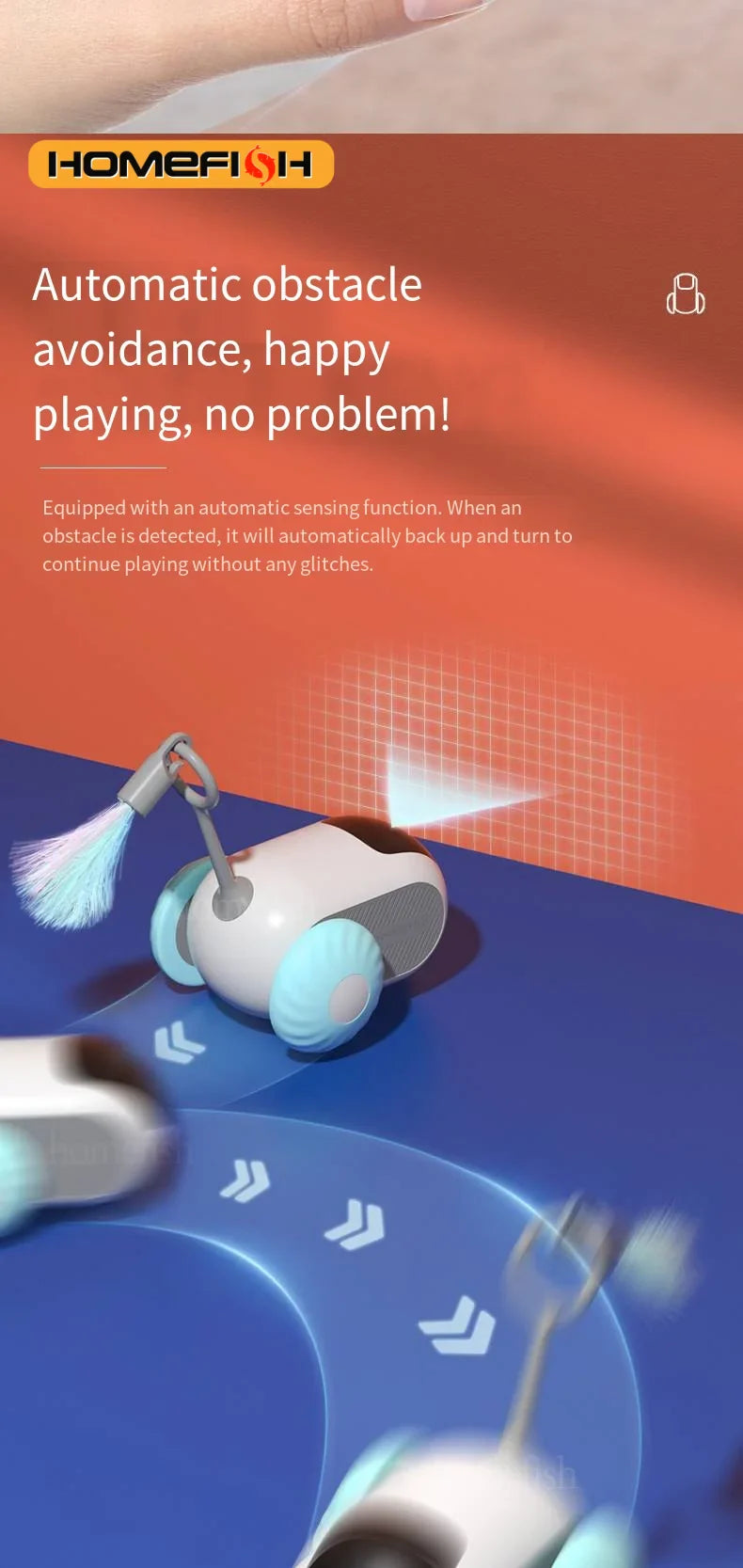 Interactive Remote Control Cat Toy Car – 2 Modes Automatic Moving Toy for Cats and Small Dogs, Kitten Training
