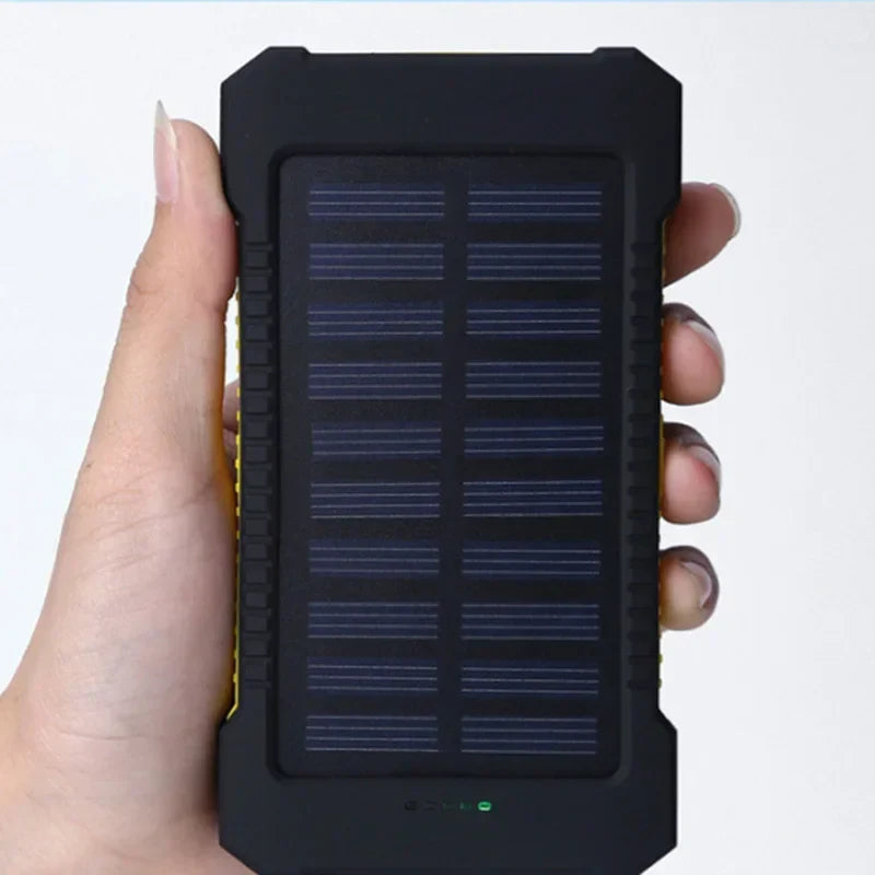 Waterproof Solar Power Bank 50,000/100,000/200,000mAh Dual USB PD 20W & 120W Fast Charge Portable Charger with LED Display & Flashlight for Camping & Travel