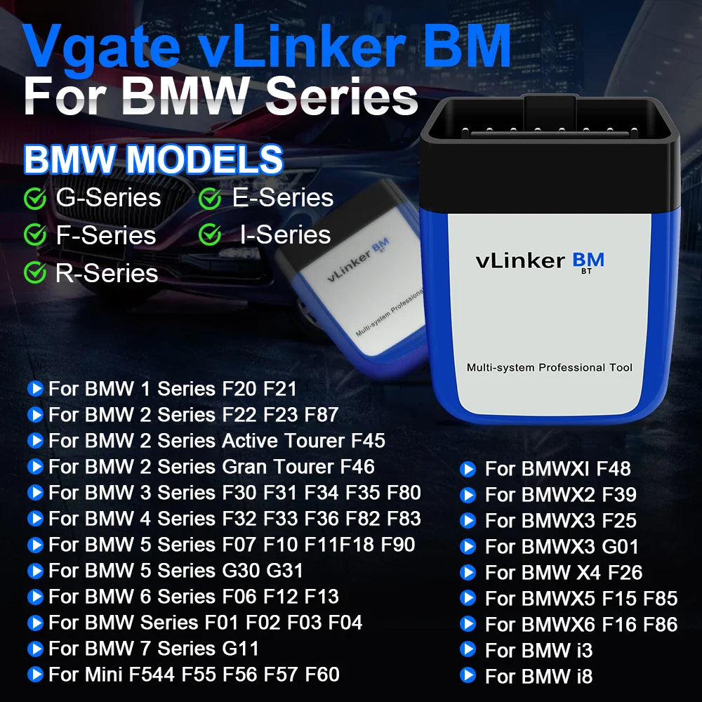 ELM327 BMW OBD2 WiFi Bluetooth 4.0 Car Diagnostic Scanner — Compatible with BimmerCode & BimmerLink