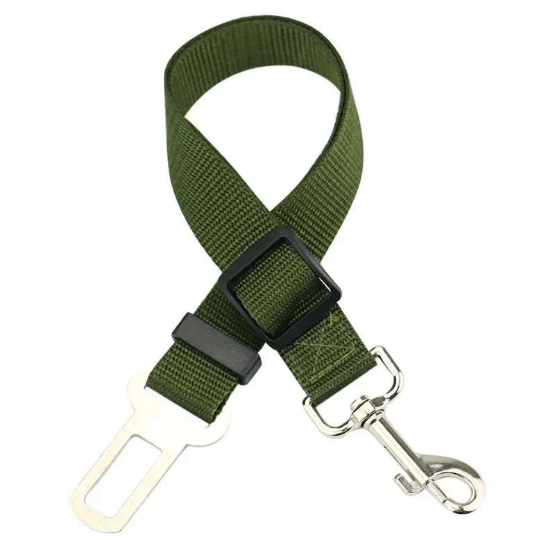 Adjustable Pet Seat Belt for Dogs & Cats 17.7–28.3 in (45–72 cm) Nylon Car Safety Restraint with Quick-Release Clip