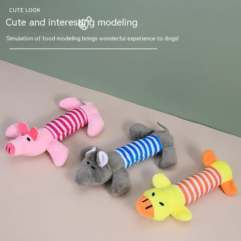 3-Pack No-Stuffing Plush Duck Dog Toy with Soft Squeaker – No-Mess Chew Toy for Puppies, Senior & Small Dogs