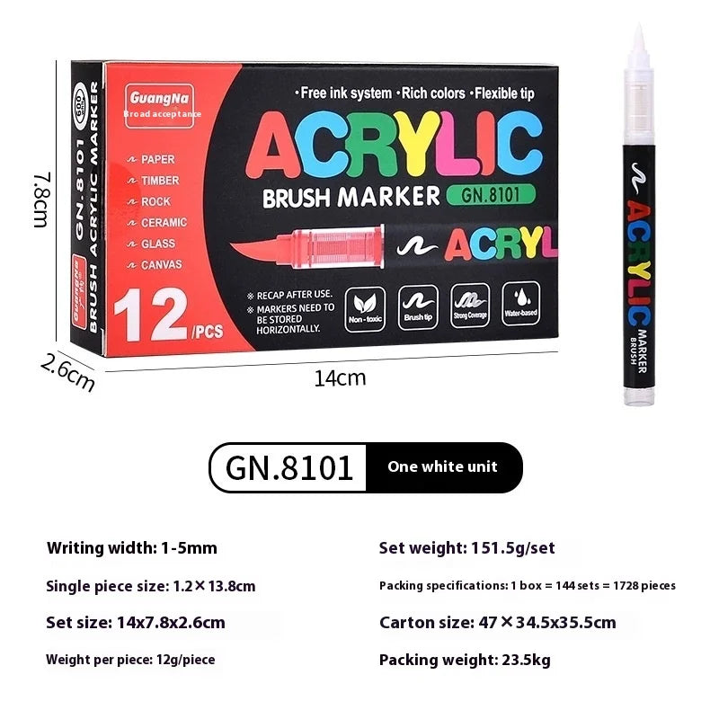 Acrylic Paint Pens Set - Multi-Tip Brush & Marker for Rock Painting, Stone & Ceramic Art (12 to 240 Colors)