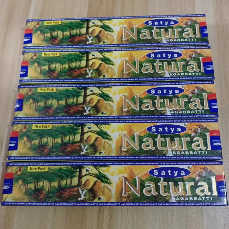 5-Box Nag Champa Incense Sticks — 50–60 Handmade Sticks (20 cm / 8 in) Sandalwood & White Sage Home Fragrance