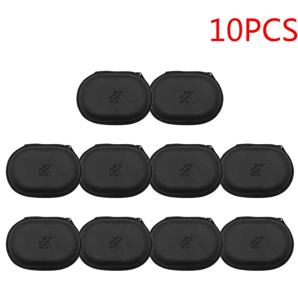 PU Leather Earphones Storage Case - Zippered Protective Carrying Organizer for Wired Earbuds, 101 x 71 x 40 mm (3.98 x 2.80 x 1.57 in)