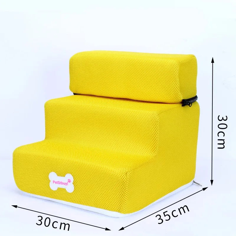 3-Step Pet Stairs for Small Dogs and Cats - Removable Washable Non-Slip Ramp Ladder