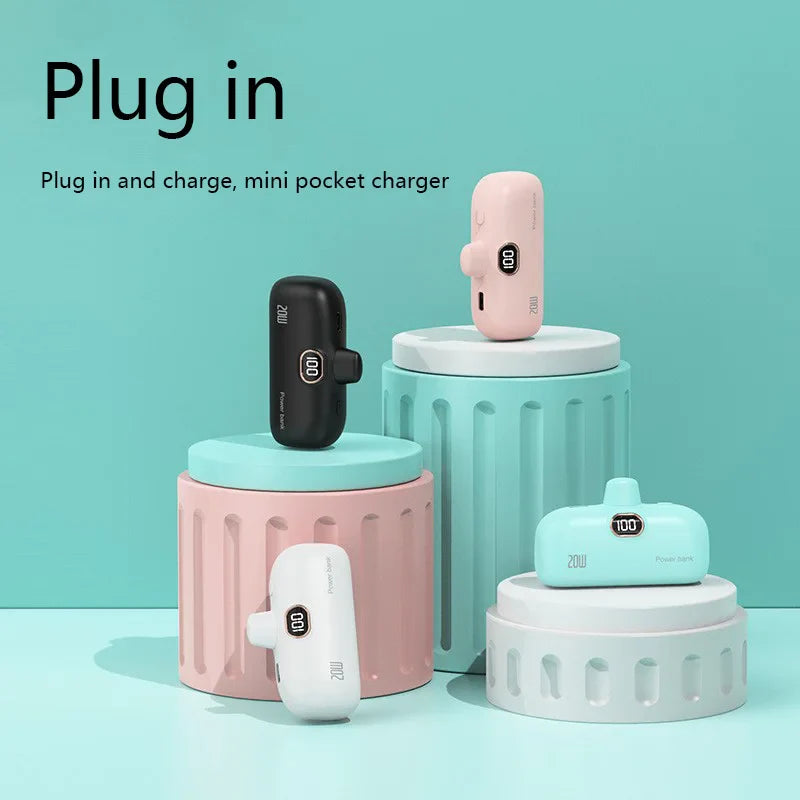 30000mAh Portable Power Bank — Mini Fast Charger with Built-in Cables & Digital Display for iPhone and Samsung