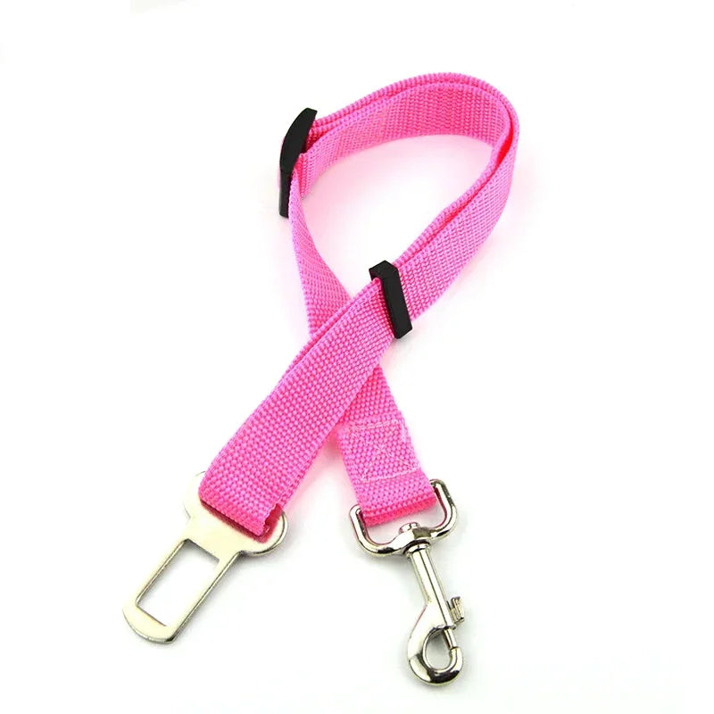 Adjustable Pet Seat Belt for Dogs & Cats 17.7–28.3 in (45–72 cm) Nylon Car Safety Restraint with Quick-Release Clip