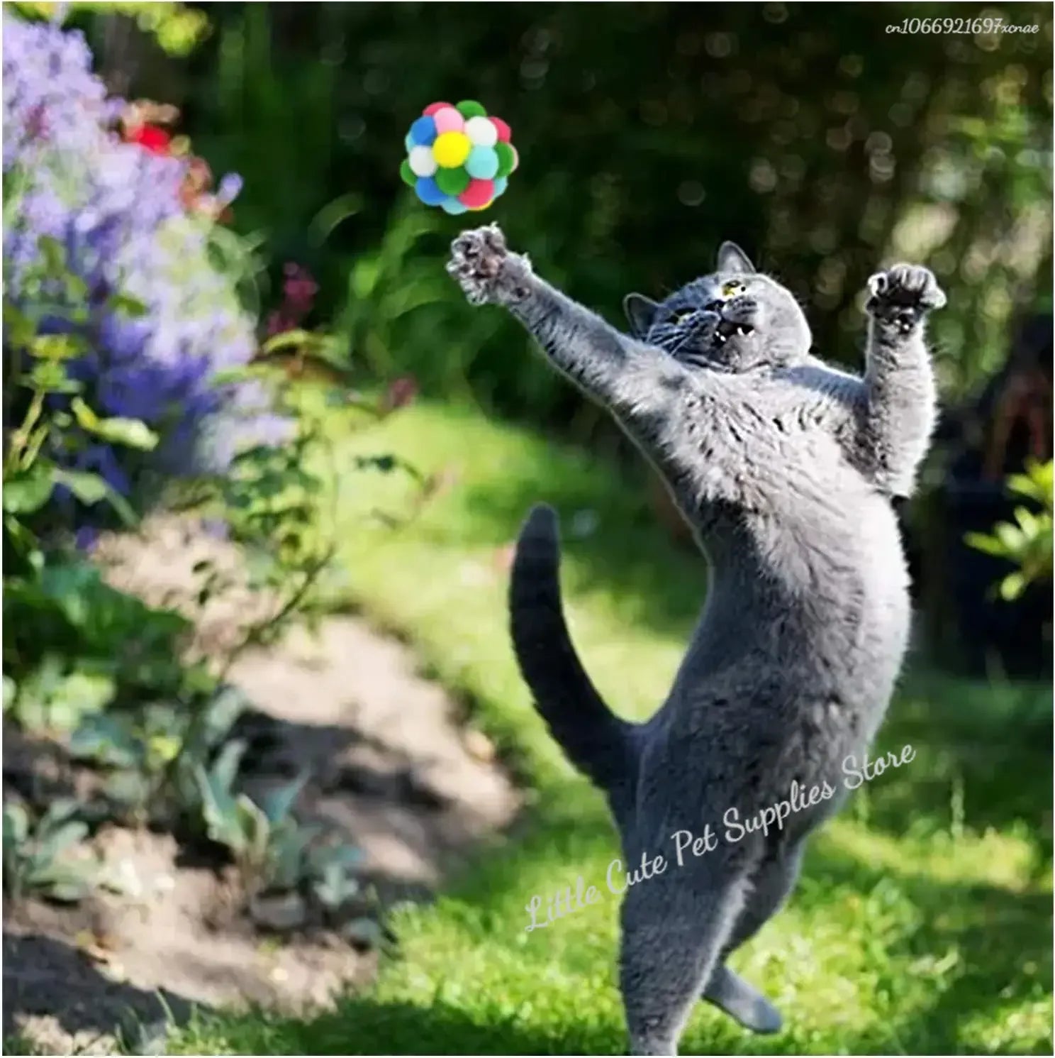 Pom Pom Cat Toys with Bells – Tinsel Sparkle Balls for Indoor Cats & Kittens, Interactive Plush Play