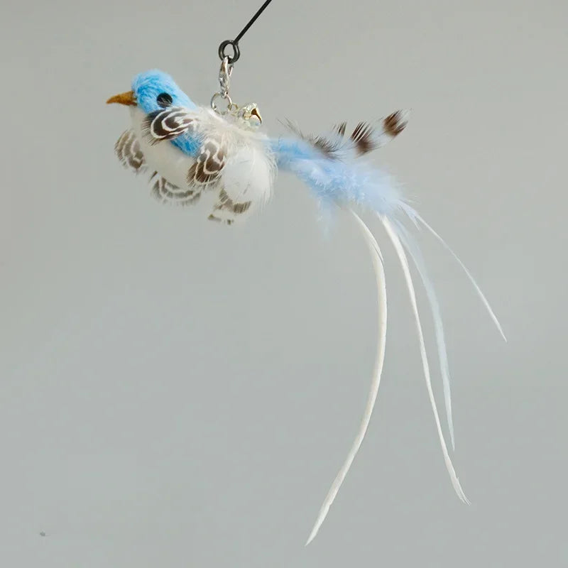 Interactive Cat Feather Toy Refill Kit – Feather Birds, Faux Worm & Foam Ball with Bell for Kittens