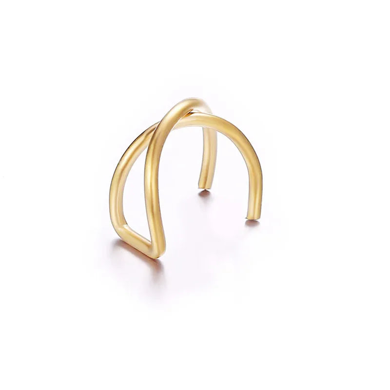Gold Leaf Ear Cuff Clip-On Earrings for Women — No-Piercing Cartilage Climbers