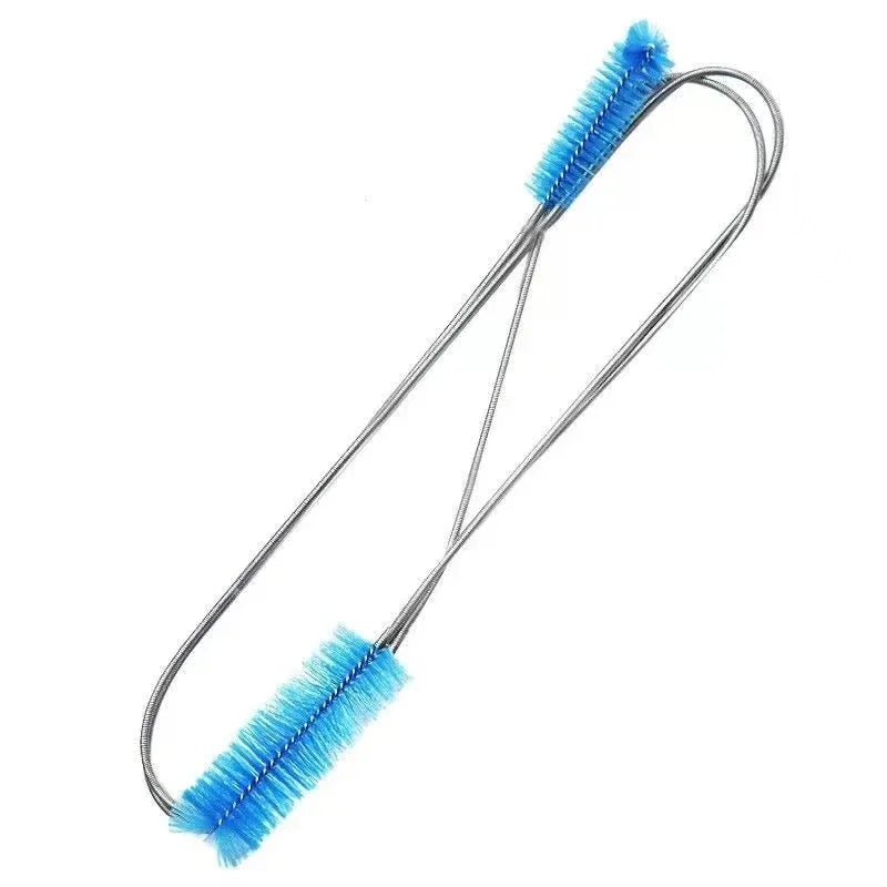 Aquarium Tube Cleaning Brush - Flexible Double-Ended Fish Tank Pipe Cleaner, Stainless Steel Handle with Nylon Bristles, Lengths 12/24/35/61/79 in (30/60/90/155/200 cm)