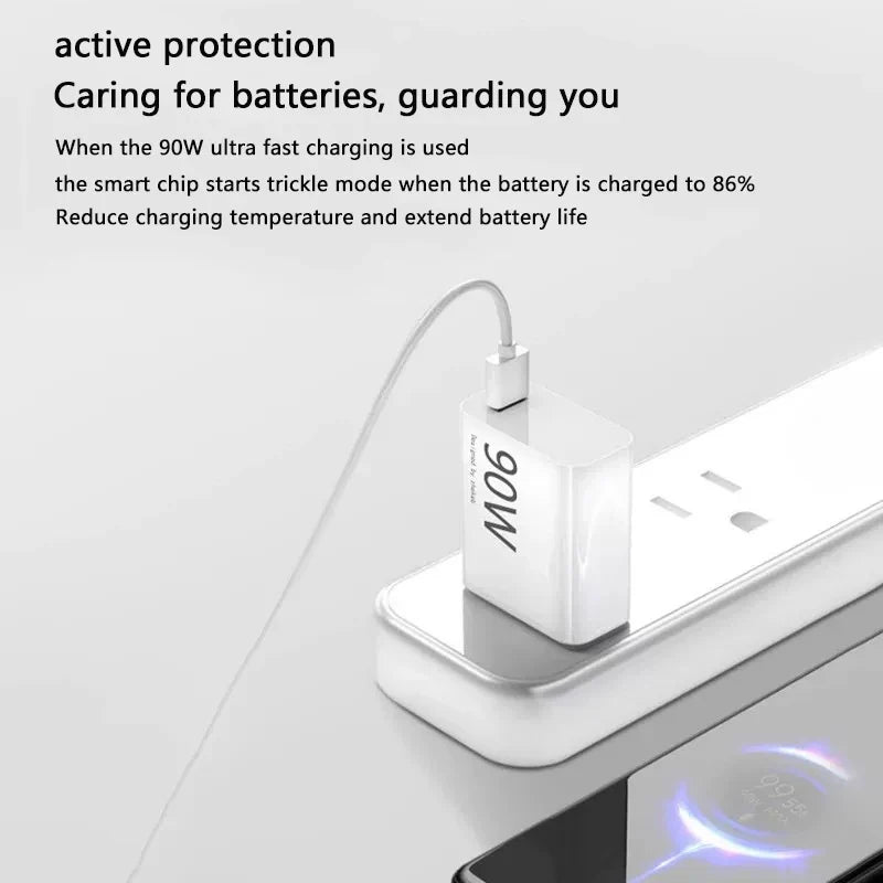 65W USB Quick Charger with USB-A to USB-C Fast Charging Cable – PD/QC Compatible, UL CE EMC Certified