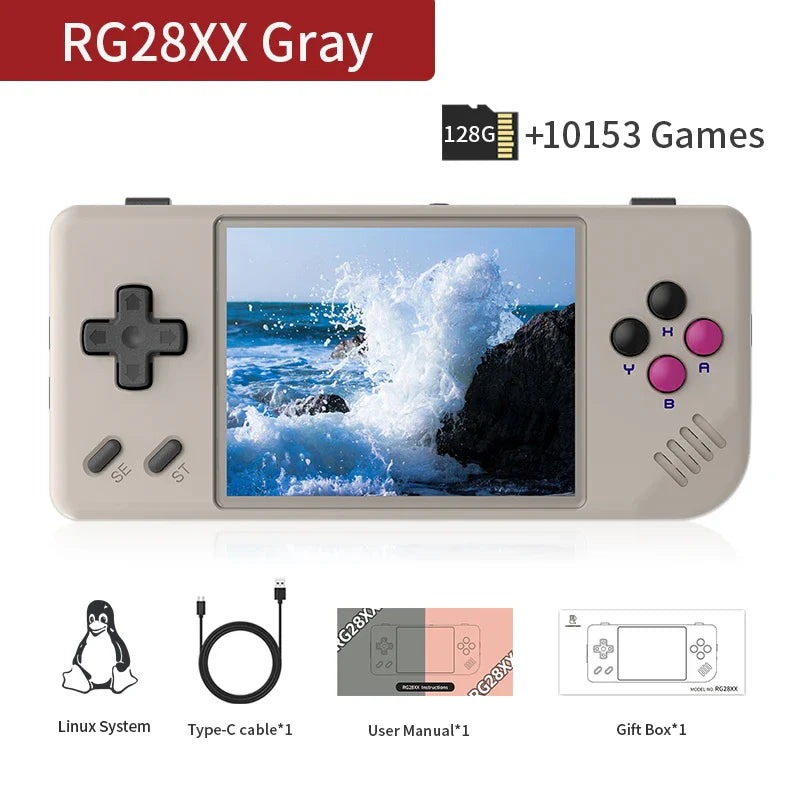 Handheld Retro Game Console 2.83-inch (72 mm) IPS Screen Linux 64GB TF 3100mAh Battery HDMI Output 5000+ Built-in Games