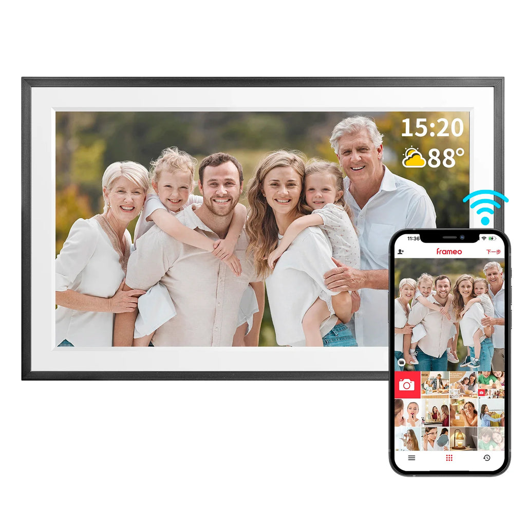 15.6-inch (39.6 cm) WiFi Smart Digital Photo Frame 1920x1080 Full HD IPS Touchscreen, 32GB Storage