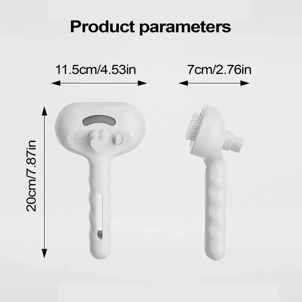 Rechargeable Steam-Spray Pet Grooming Comb — Foldable Dematting Brush & Hair Remover for Cats & Dogs
