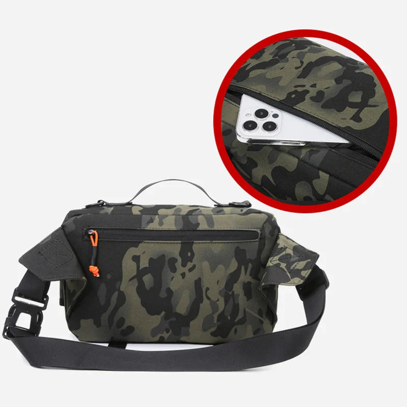 Tactical Waterproof Chest Waist Bag - Fishing & Outdoor Molle Crossbody Pack 30 x 11 x 20 cm (11.8 x 4.3 x 7.9 in)