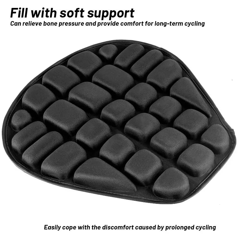 Motorcycle Seat Cushion - Black Foam Breathable Ergonomic Seat Cover for Motorcycles & Electric Bikes