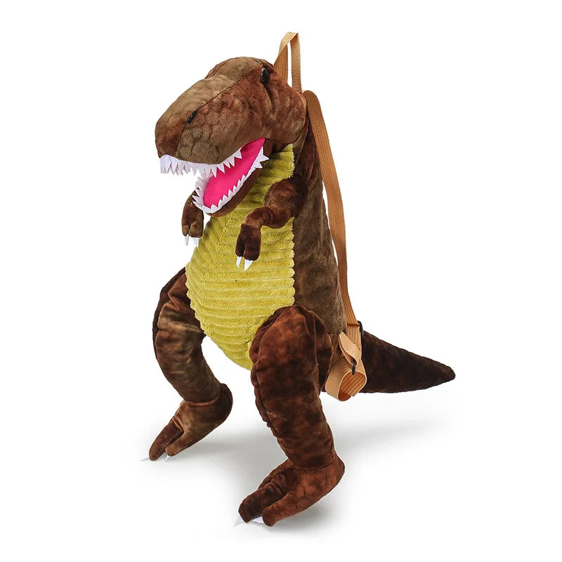 Plush T-Rex Dinosaur Backpack with Adjustable Straps, Kids School Bag for Boys and Girls