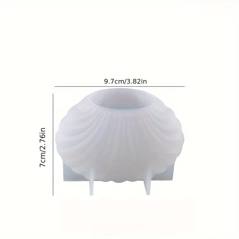 3D Shell Silicone Candle Mold 1‑Pack for DIY Scented Candles, Wax & Clay Crafts
