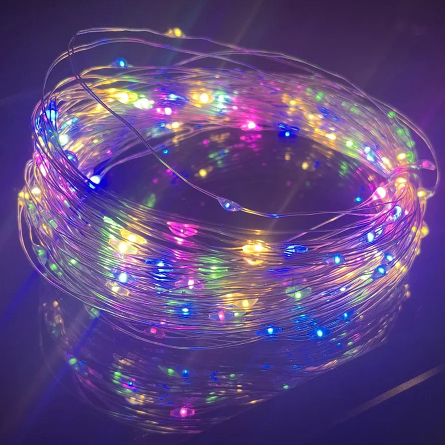 USB Powered Silver Wire Fairy Lights - Waterproof LED String Lights (1–20 m / 3.3–65.6 ft) Warm White Multicolor for Christmas, Wedding & Party