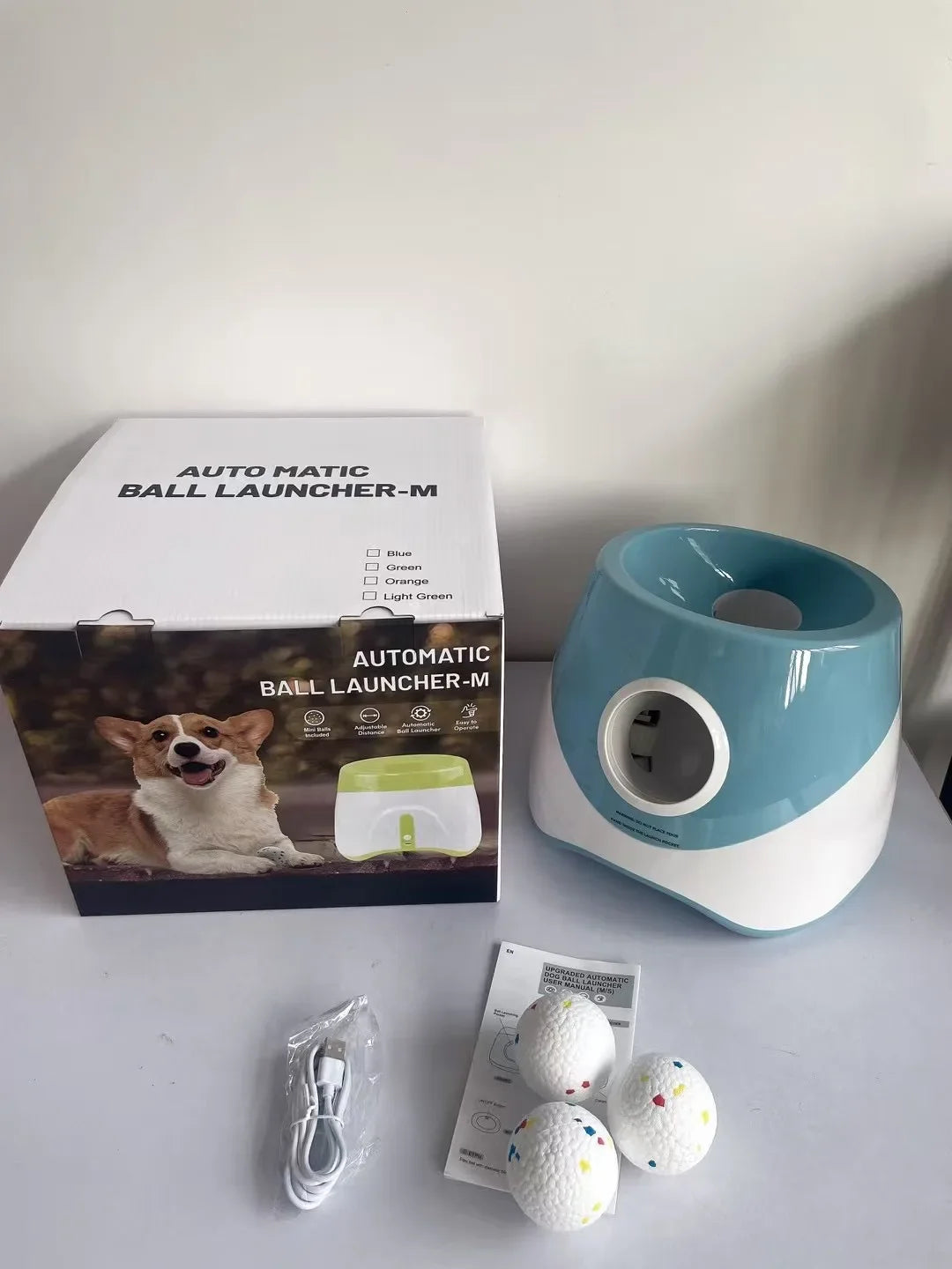 Automatic Dog Ball Launcher – Rechargeable USB Interactive Tennis Thrower, 5.8 cm Balls for Medium & Large Dogs