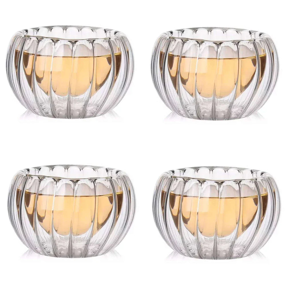 50ml (1.7 fl oz) Double-Walled Borosilicate Glass Espresso Cups - Set of 4 or 6, Clear Insulated Teacups