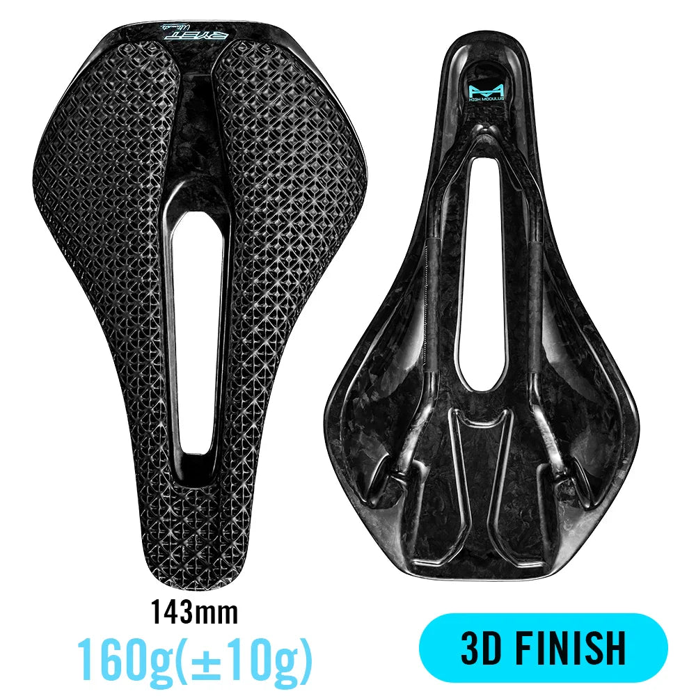 3D Printed Ultralight Carbon Bike Saddle 135/143mm — 105g for MTB, Gravel & Road