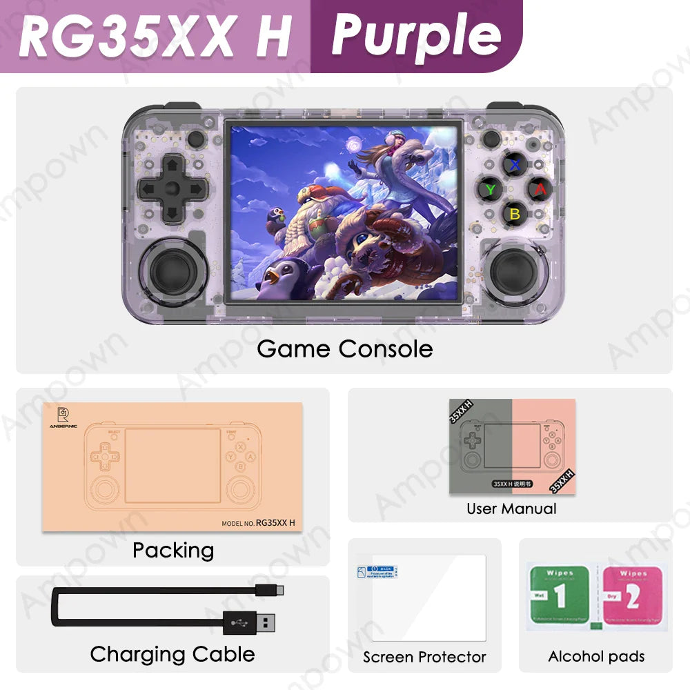 Handheld Retro Game Console 3.5-Inch (89 mm) IPS Screen HDMI Output Linux Emulator 3300mAh 10,000+ Games TF up to 512GB Kids Gift