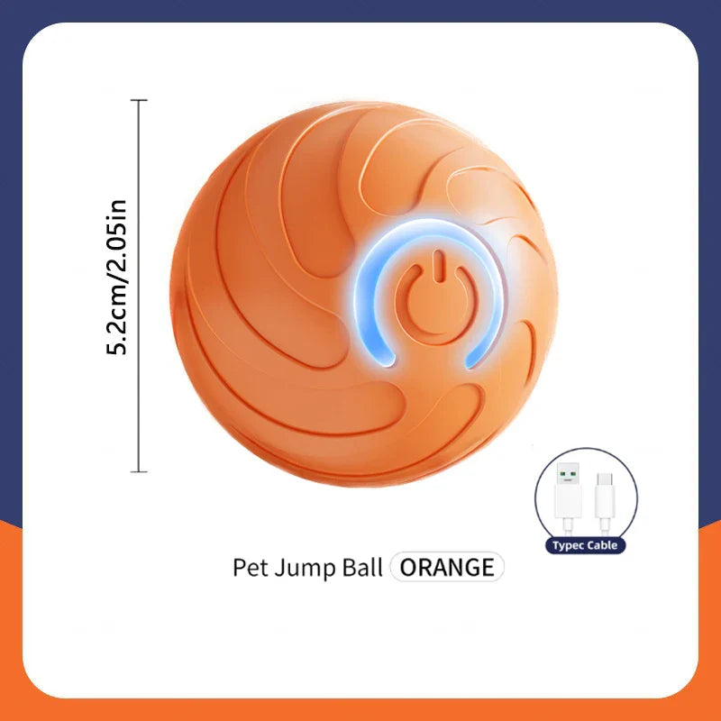 Interactive Rechargeable Pet Ball Toy USB — Automatic Moving Bouncing Ball for Puppies & Kittens, 5.2 cm (2.05 in)