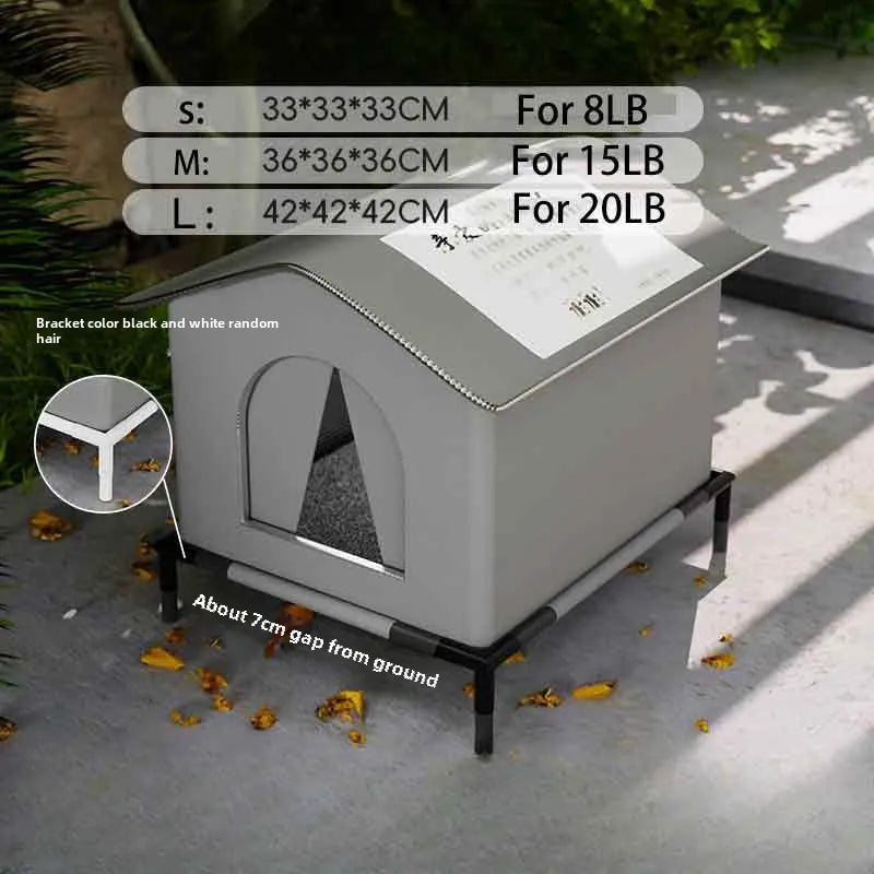 Waterproof Foldable Pet Cave Bed for Small Dogs & Puppies – Outdoor Winter Warm Plush Dog House, Washable