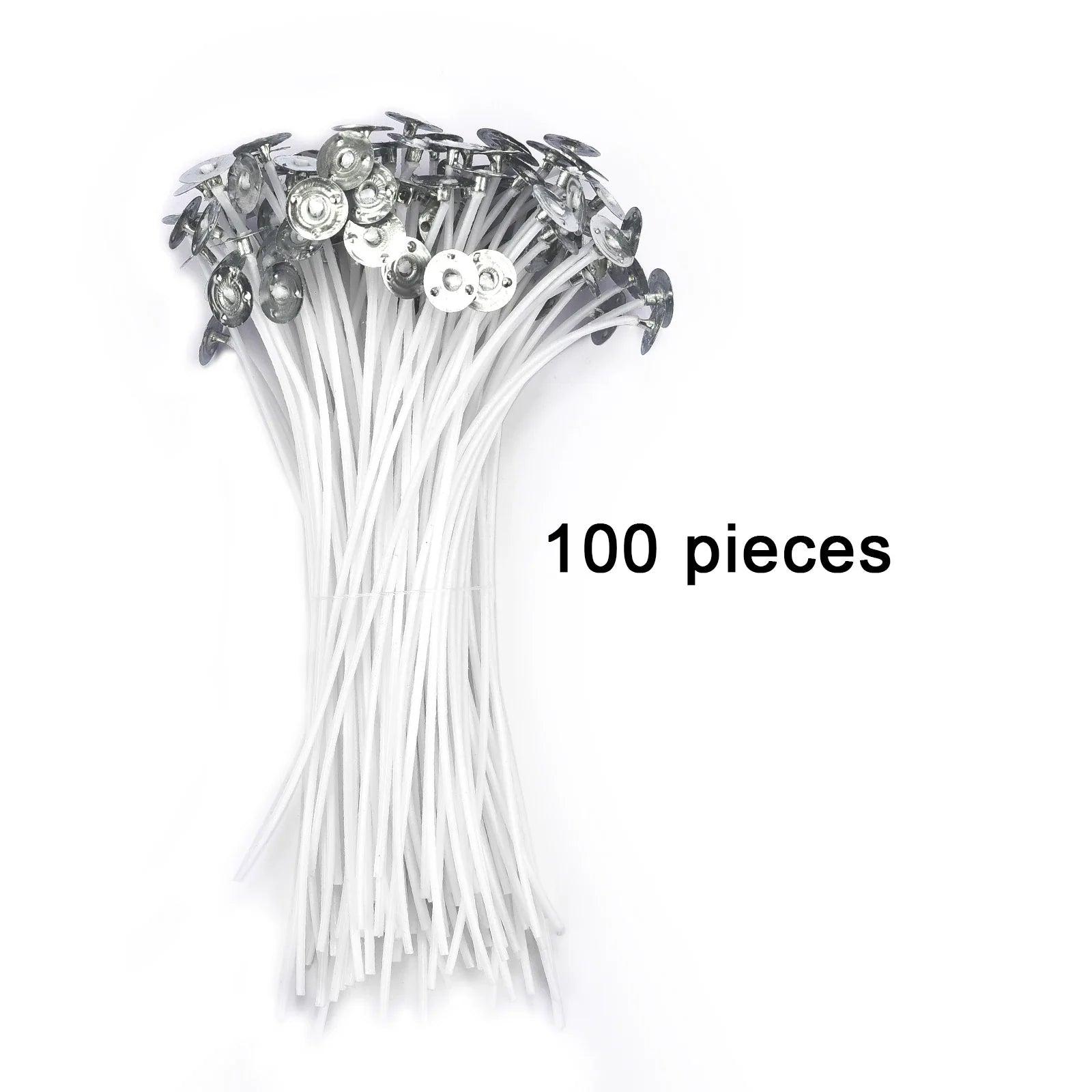 Pre-Waxed Pure Cotton Candle Wicks — 50/100 Pack, Smokeless DIY Candle Wicks, Multiple Lengths 2.6–20 cm (1.0–7.9 in)