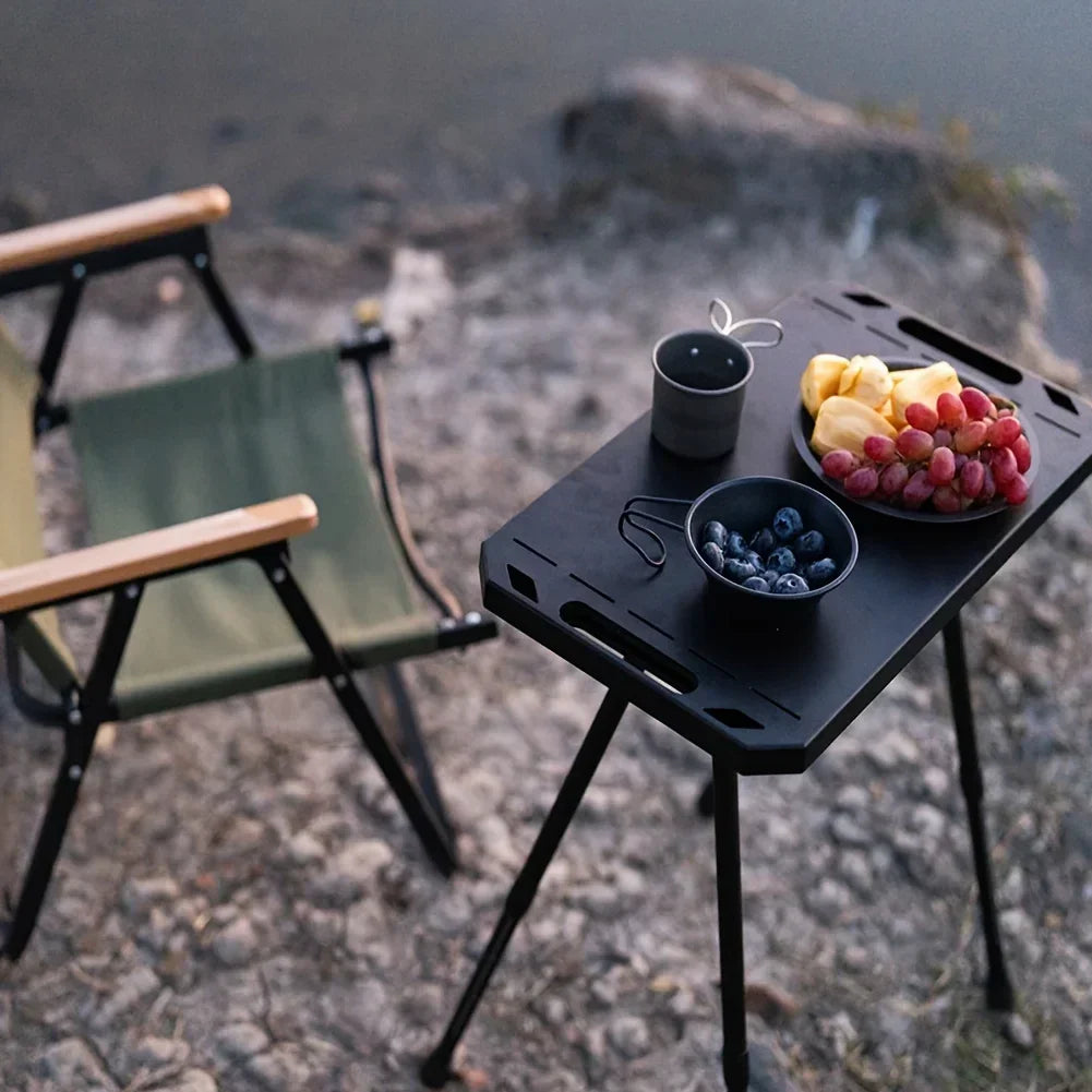 Folding Camping Table - Adjustable Height Ultra-Light Aluminum Alloy Portable Picnic Table