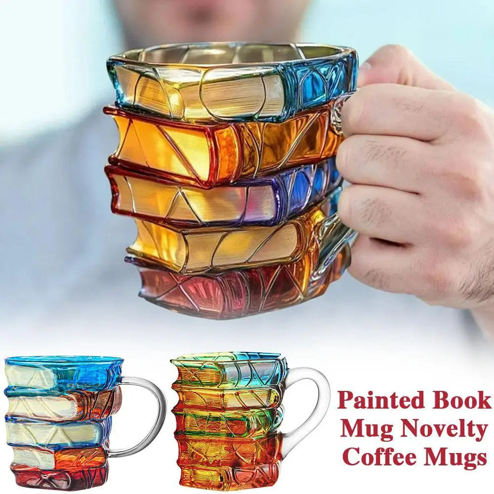 350ml (12 fl oz) Book-Shaped Glass Coffee & Tea Mug – Creative Drinkware & Desk Decor for Book Lovers