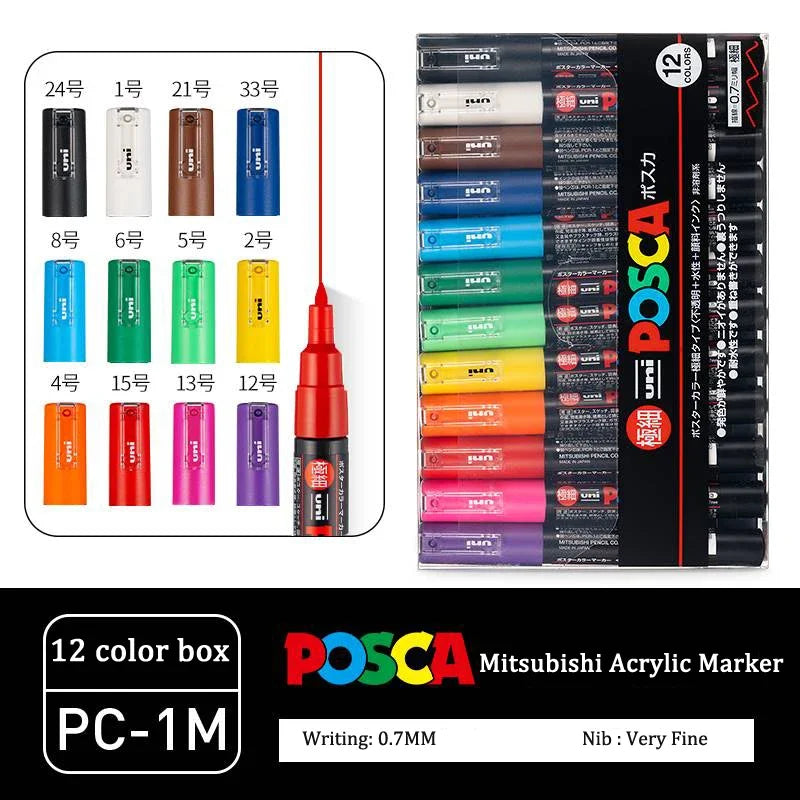 Acrylic Paint Marker Set – Waterproof Permanent Paint Pens for Fabric, Glass, Metal & Rock, Fine/Medium/Broad Tips, Assorted Color Packs