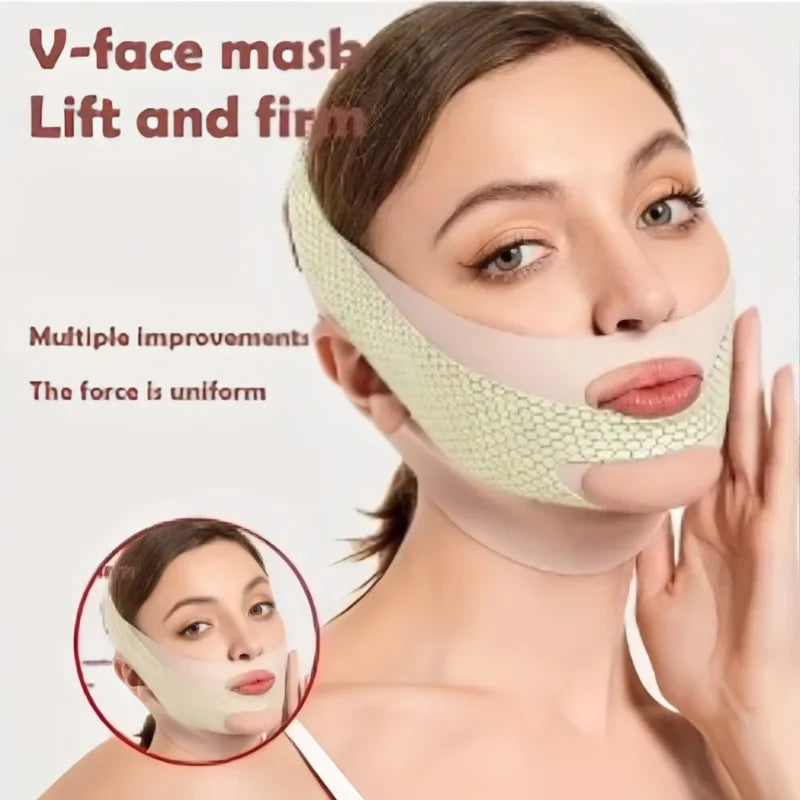 V-Line Face Lifting Bandage V Shaper Chin Slimming Strap (40cm x 10cm / 15.7in x 3.9in) Adjustable Breathable Face Slimmer for Double Chin