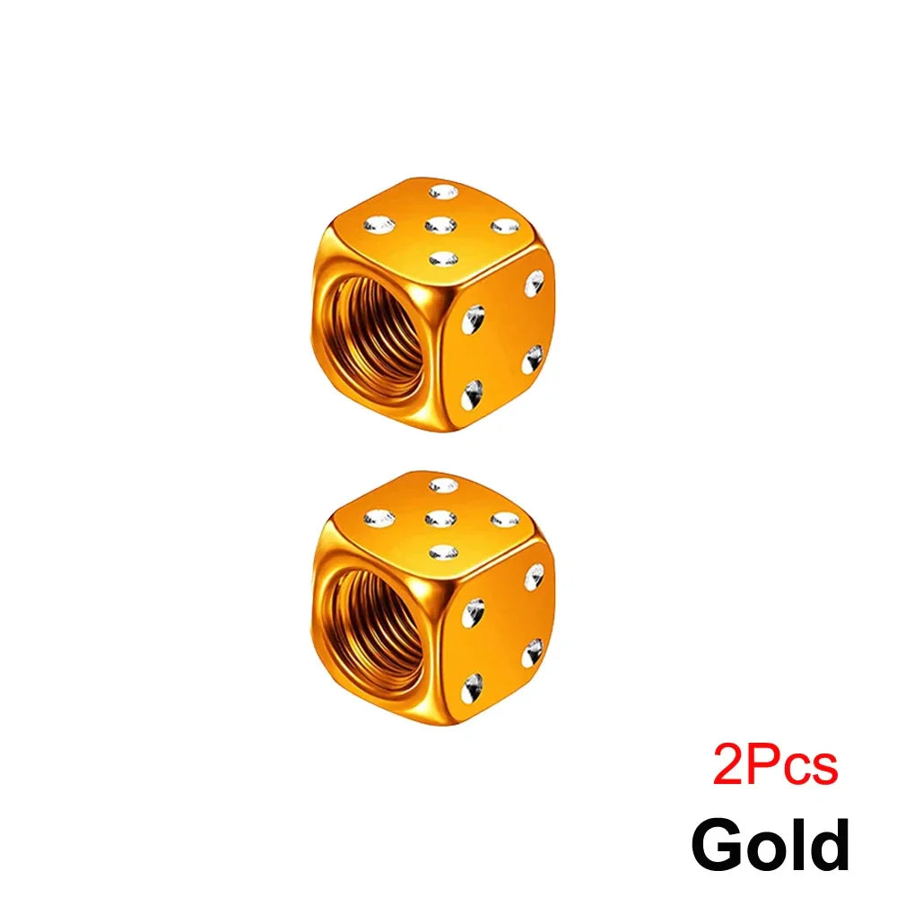 2/8-Pack Aluminum Dice Tire Valve Caps, Universal Wheel Stem Air Valve Covers for Car Truck Motorcycle Bike