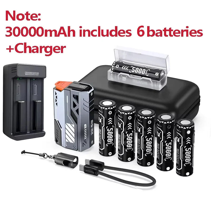 Detachable Power Bank 10,000–50,000mAh | 22.5W Fast Charge Replaceable Battery Pack with Built-In Cable