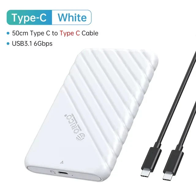 2.5-Inch SATA to USB 3.0 and Type-C External HDD Enclosure — Fits 7-9.5mm SSD/HDD, Up to 6TB, 5Gbps/6Gbps